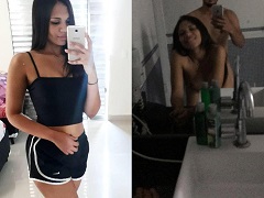 Garota morena de 25 anos sendo filmada transando no banheiro e rebolando em cima do cara acabou viralizando na internet