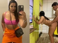 Beatriz Vitória fazendo sexo em pé com seu namorado em vídeo amador