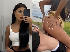 Fernanda Campos fazendo sexo com vontade em um lugar aberto