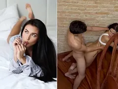 Fernanda Campos arrasando em um filme adulto, dando uma rapaziada na escada